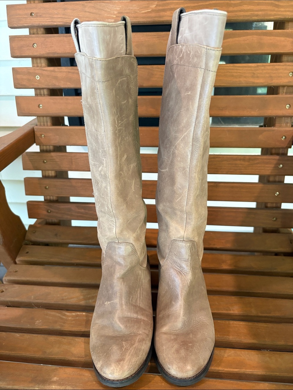 Franco Fortini Tall Over-the-Knee Boots in Taupe